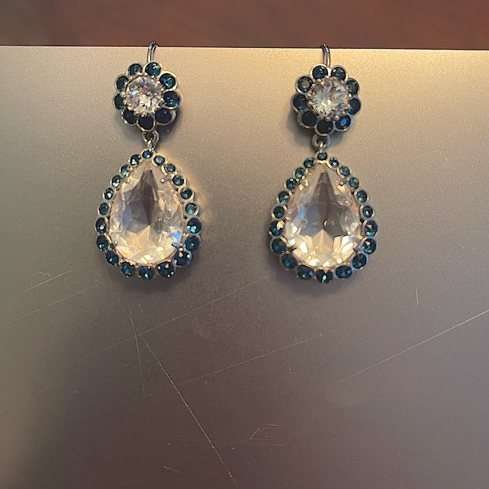 Miu Miu Blue Silver Earring Black Tie Preferred